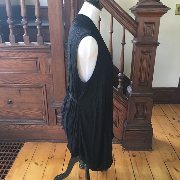 🎉Extra Long Black Vest - Picture 2 of 6